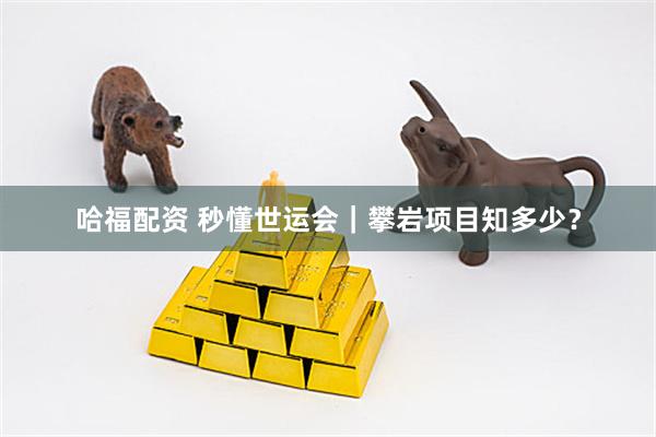 哈福配资 秒懂世运会｜攀岩项目知多少？