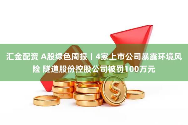 汇金配资 A股绿色周报丨4家上市公司暴露环境风险 隧道股份控股公司被罚100万元
